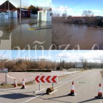 160111inundaciones En la parte superior, inundaciones en Jiménez de Jamuz y crecida del río Órbigo en Cebrones del Río. Sobre estas líneas, carretera LE-114 cortada en La Nora del Río.