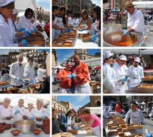 170917alubiada Varios momentos del reparto de la Alubiada 2017.