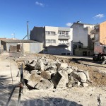 190117obrassalvador Un momento de las obras de demolición de las estructuras de hormigón en la plaza.
