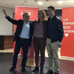 190422psoemitin Palazuelo, Barcones y Cendón durante el mitin.