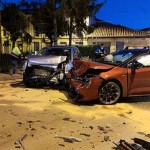 210510accidente Estado en el que quedaron los dos vehículos tras el siniestro.